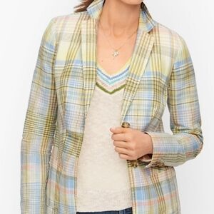 Talbots Multicolor Plaid Blazer